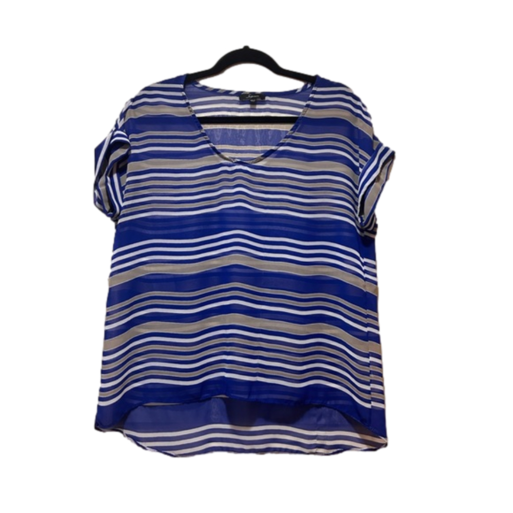Soprano x EVEREVE Sheer Stripe Blouse | Size Medium